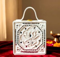 Mini Lotus Lippan Art Handcrafted Square Sling Bag